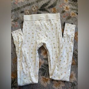 Skims Cotton Rib Leggings Pants Floral Size XS